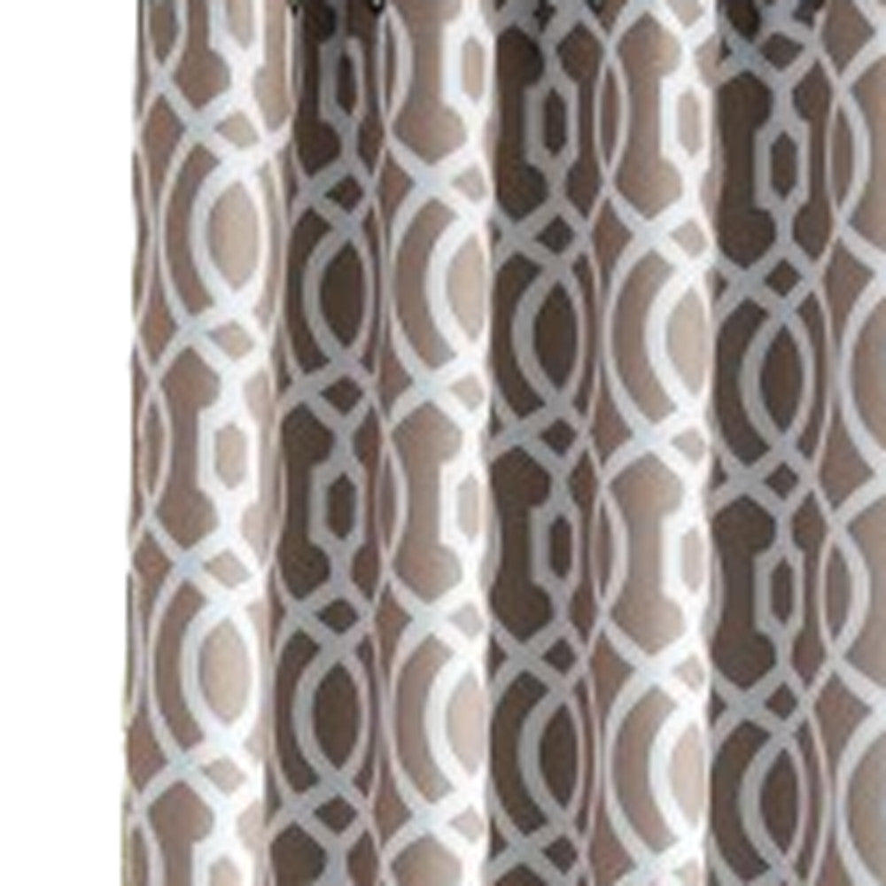 84" Taupe Trellis Black Out Window Curtain Panel-Curtains and Drapes-DECOROLALA