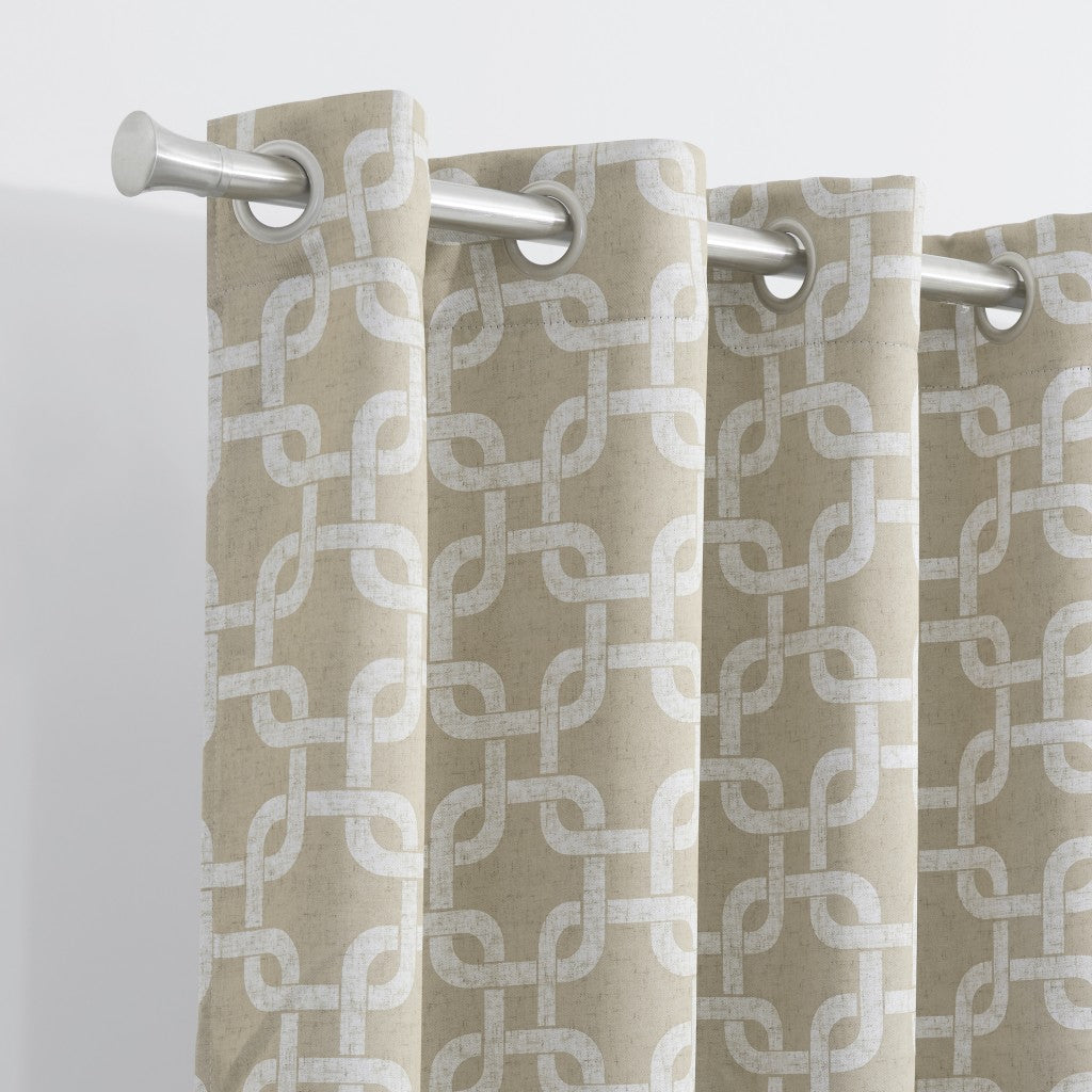 84” Sand Interlock Pattern Window Curtain Panel-Curtains and Drapes-DECOROLALA