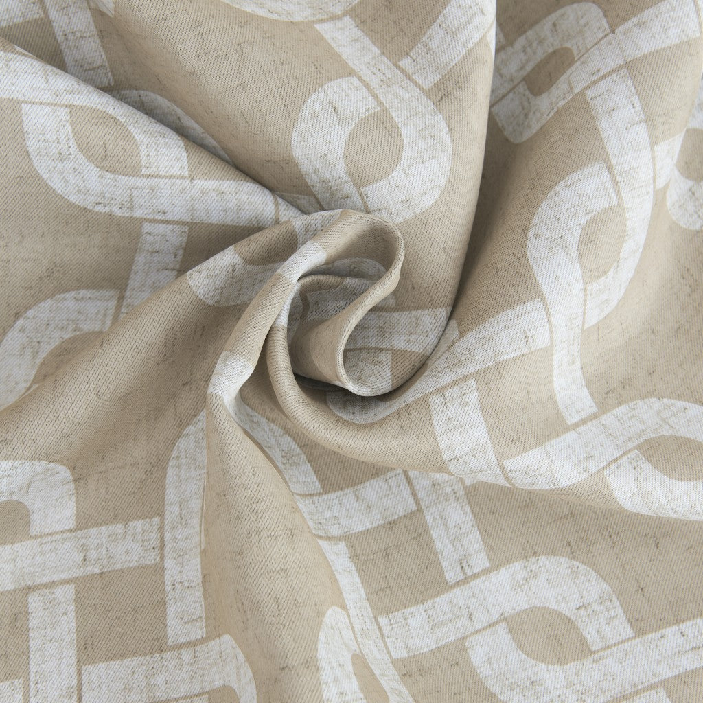 84” Sand Interlock Pattern Window Curtain Panel-Curtains and Drapes-DECOROLALA