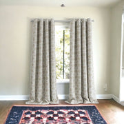 84” Sand Interlock Pattern Window Curtain Panel-Curtains and Drapes-DECOROLALA