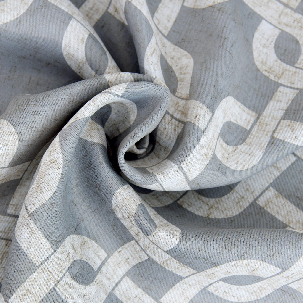 84” Silver Interlock Pattern Window Curtain Panel-Curtains and Drapes-DECOROLALA