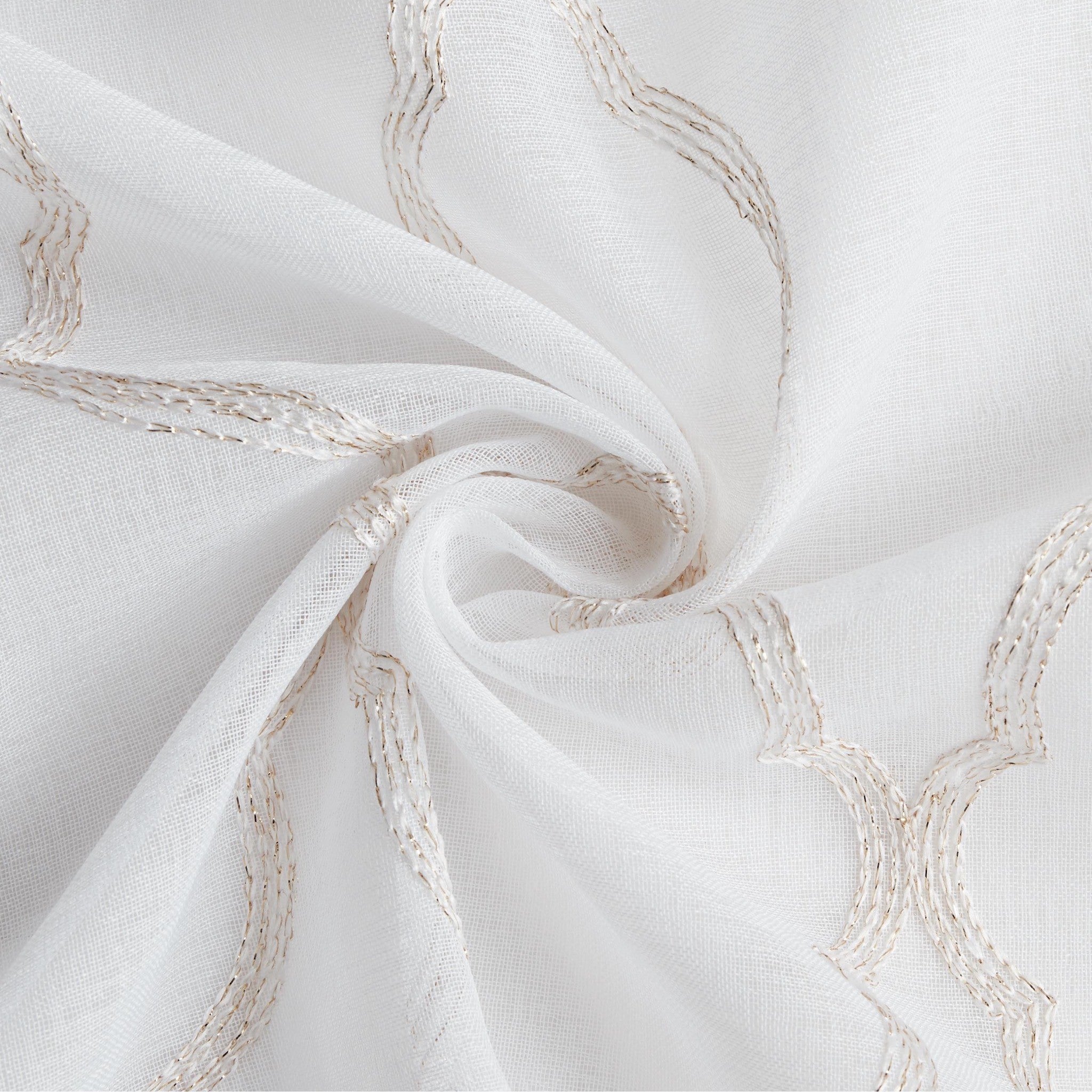 84” Charcoal Trellis Pattern Embroidered Window Curtain Panel-Curtains and Drapes-DECOROLALA