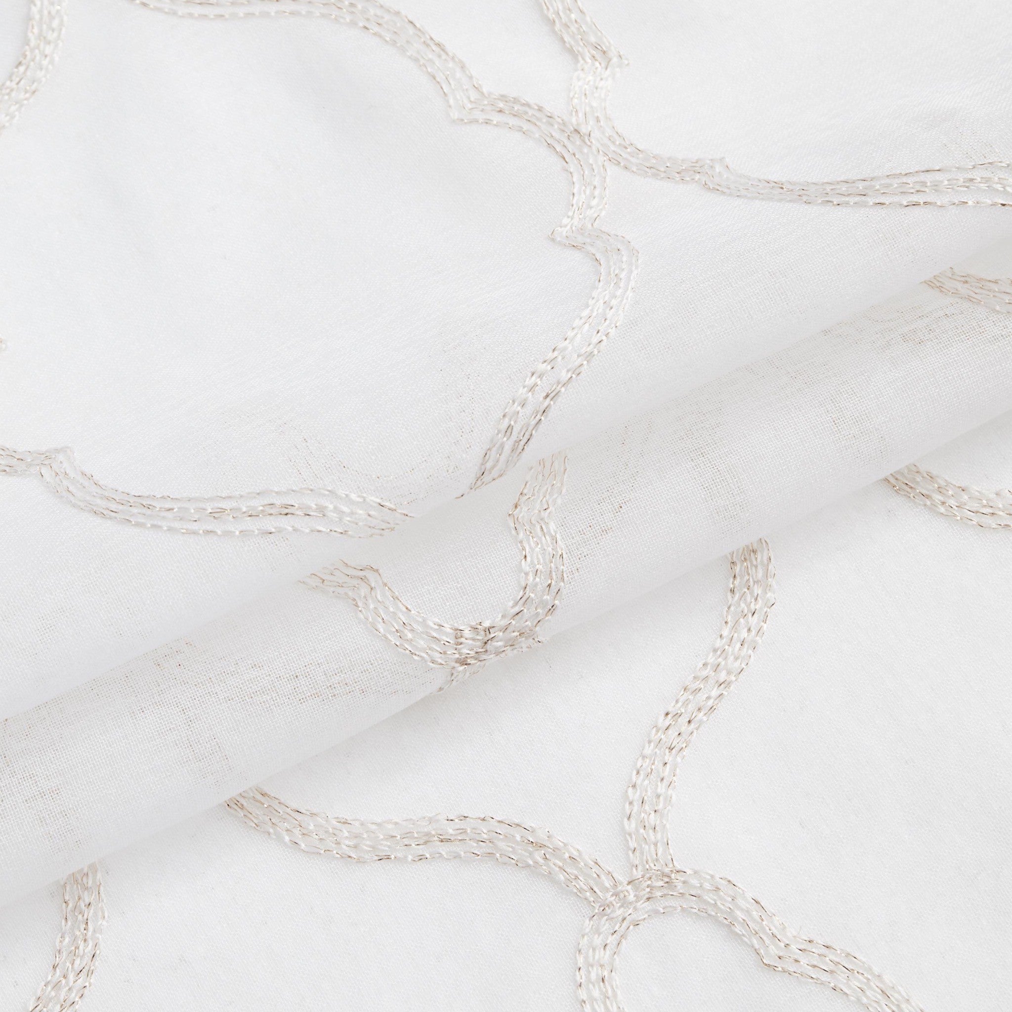 84” Charcoal Trellis Pattern Embroidered Window Curtain Panel-Curtains and Drapes-DECOROLALA