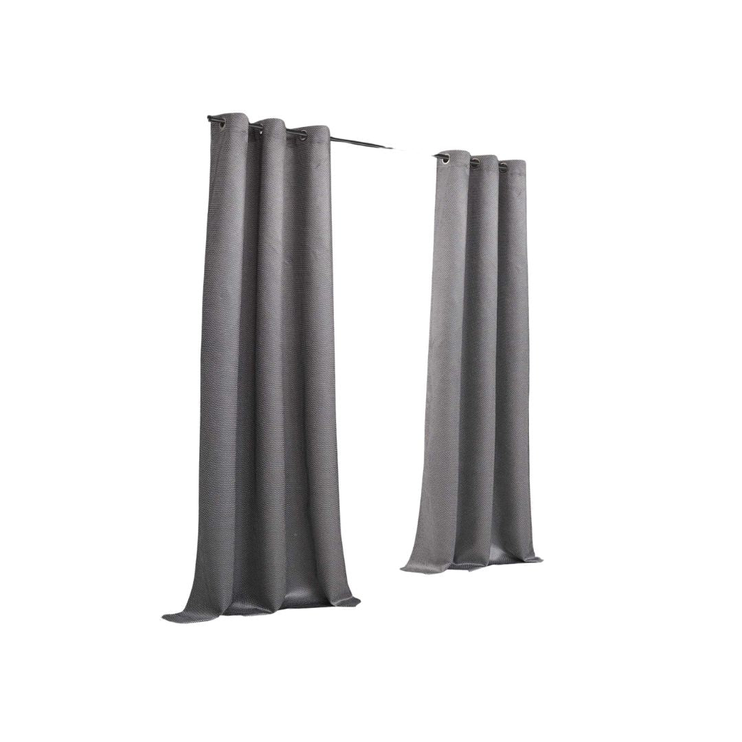 Set of Two 84" Silver Metallic Textured Window Panels-Curtains and Drapes-DECOROLALA