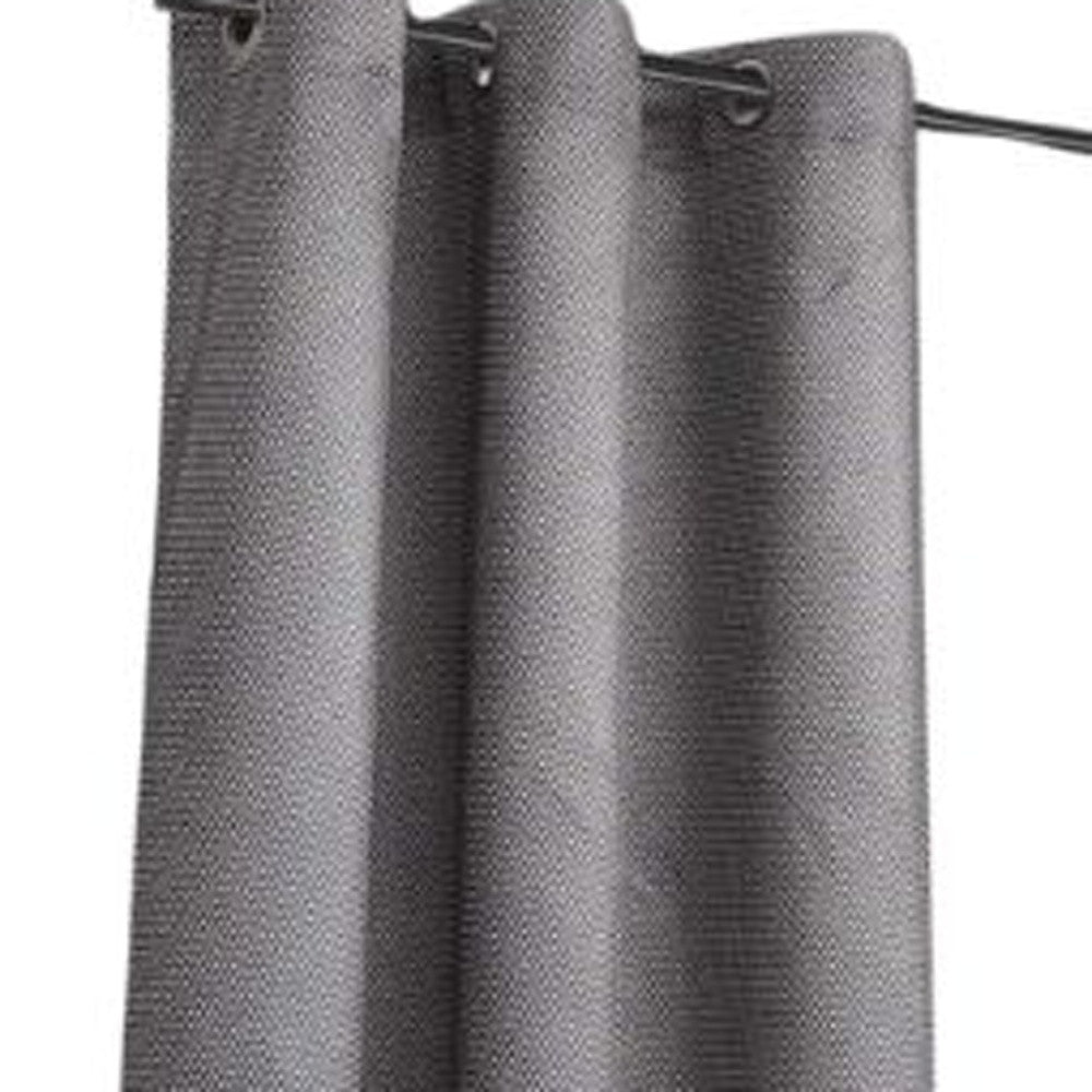 Set of Two 84" Silver Metallic Textured Window Panels-Curtains and Drapes-DECOROLALA