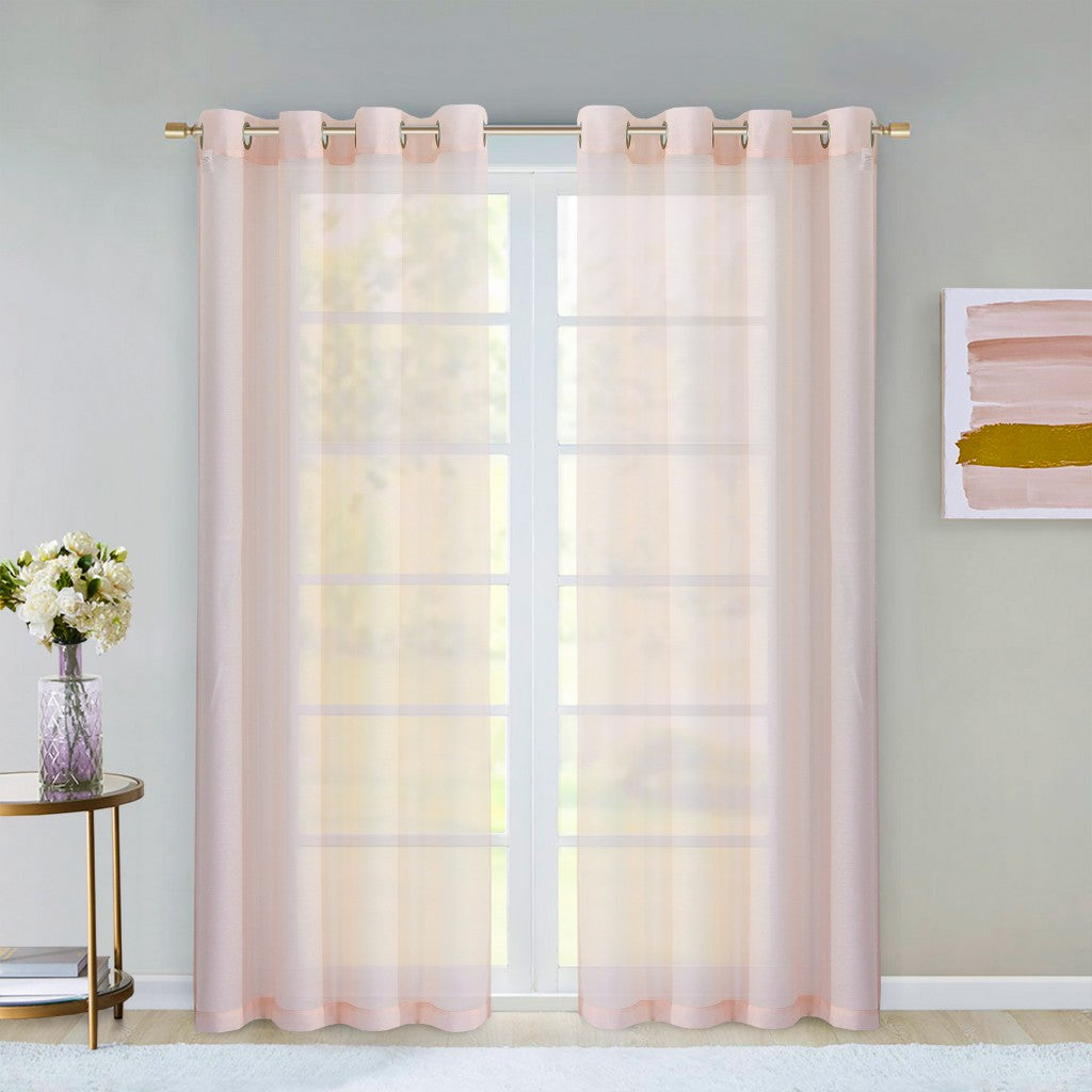 Set of Two 84" Blush Solid Modern Window Panels-Curtains and Drapes-DECOROLALA