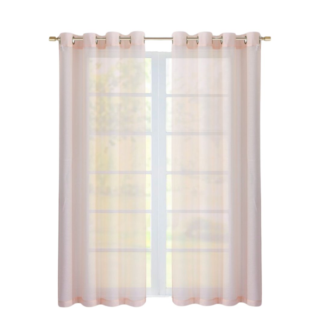 Set of Two 84" Blush Solid Modern Window Panels-Curtains and Drapes-DECOROLALA
