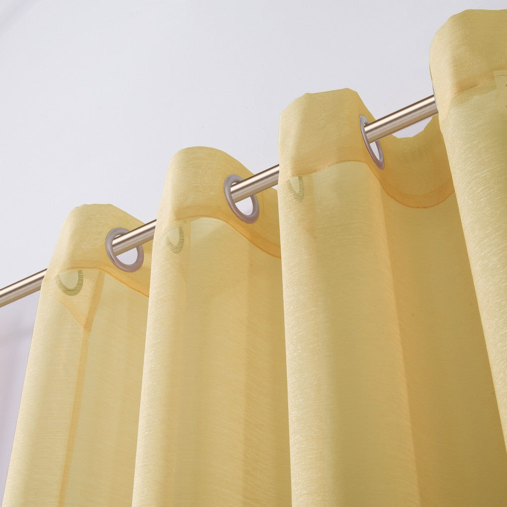 Set of Two 84" Gold Solid Modern Window Panels-Curtains and Drapes-DECOROLALA