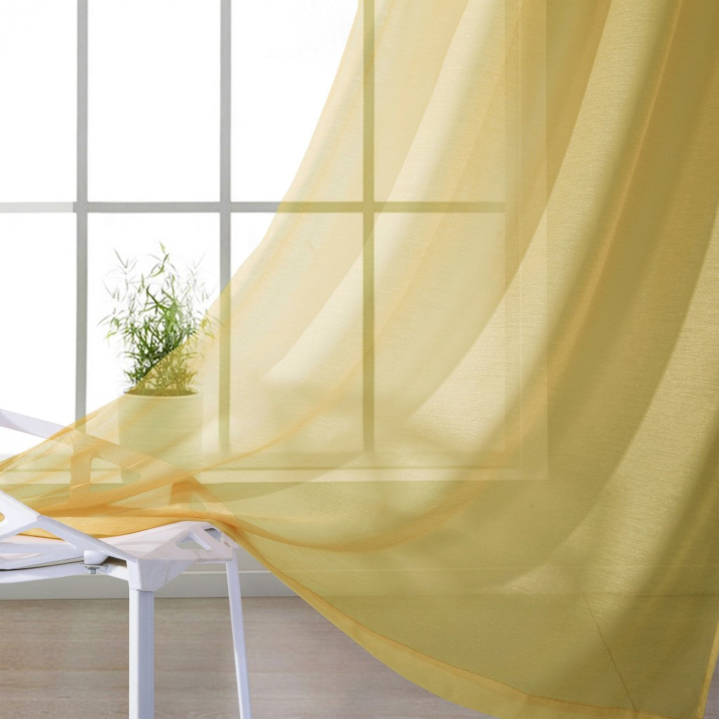 Set of Two 84" Gold Solid Modern Window Panels-Curtains and Drapes-DECOROLALA