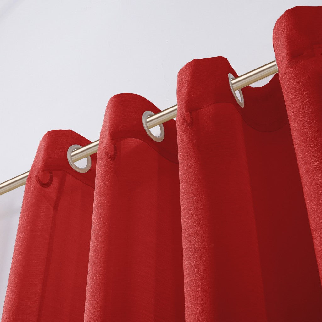 Set of Two 84" Red Solid Modern Window Panels-Curtains and Drapes-DECOROLALA