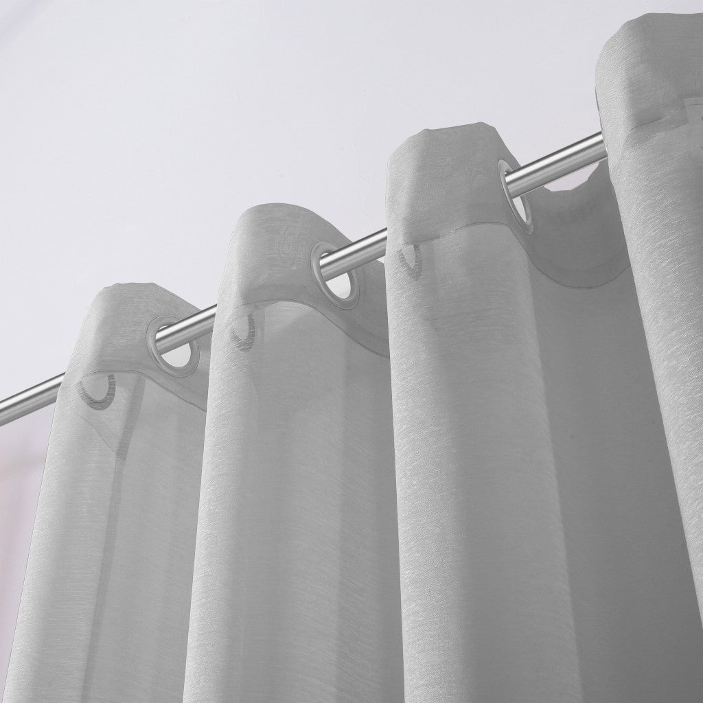 Set of Two 84" Silver Solid Modern Window Panels-Curtains and Drapes-DECOROLALA