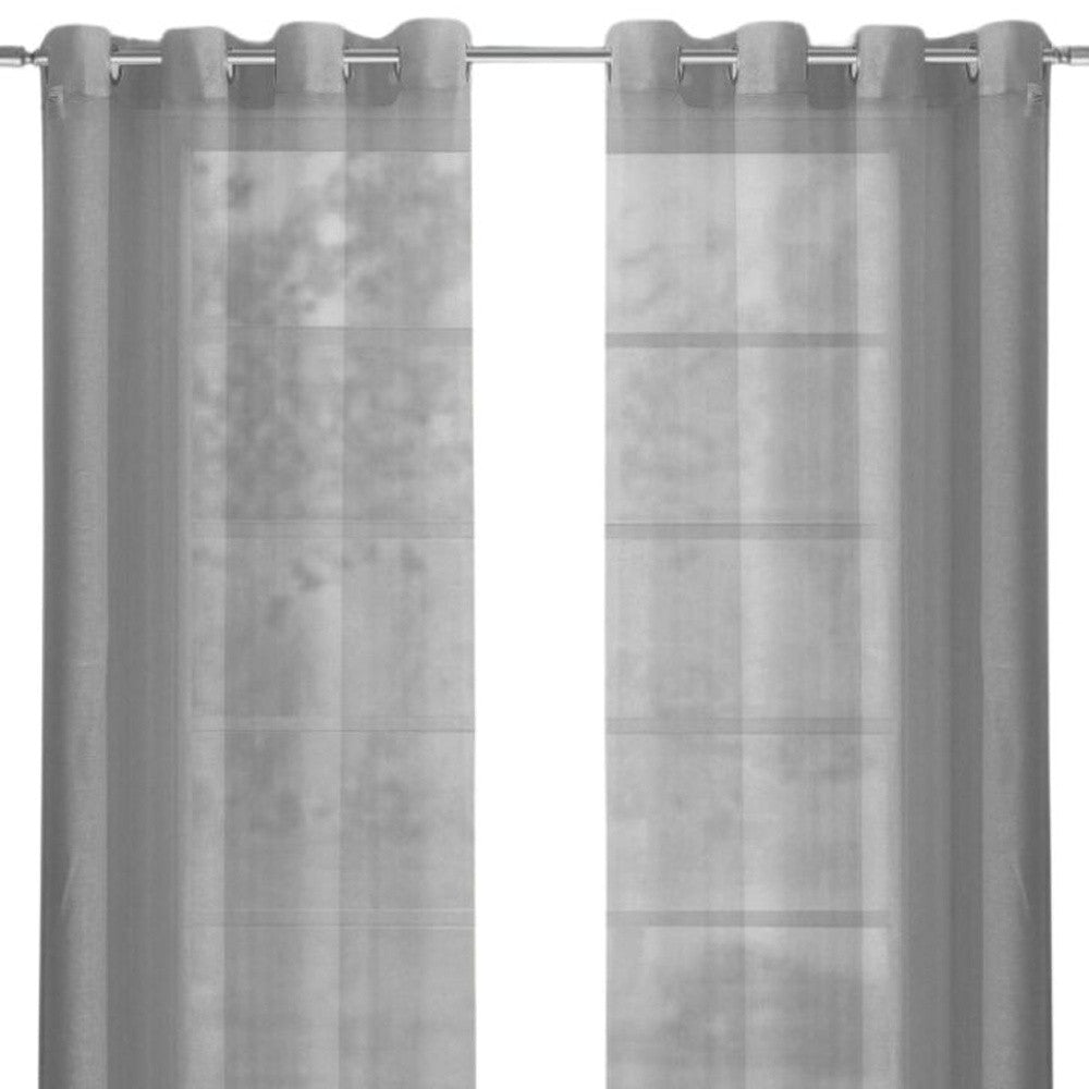 Set of Two 84" Silver Solid Modern Window Panels-Curtains and Drapes-DECOROLALA