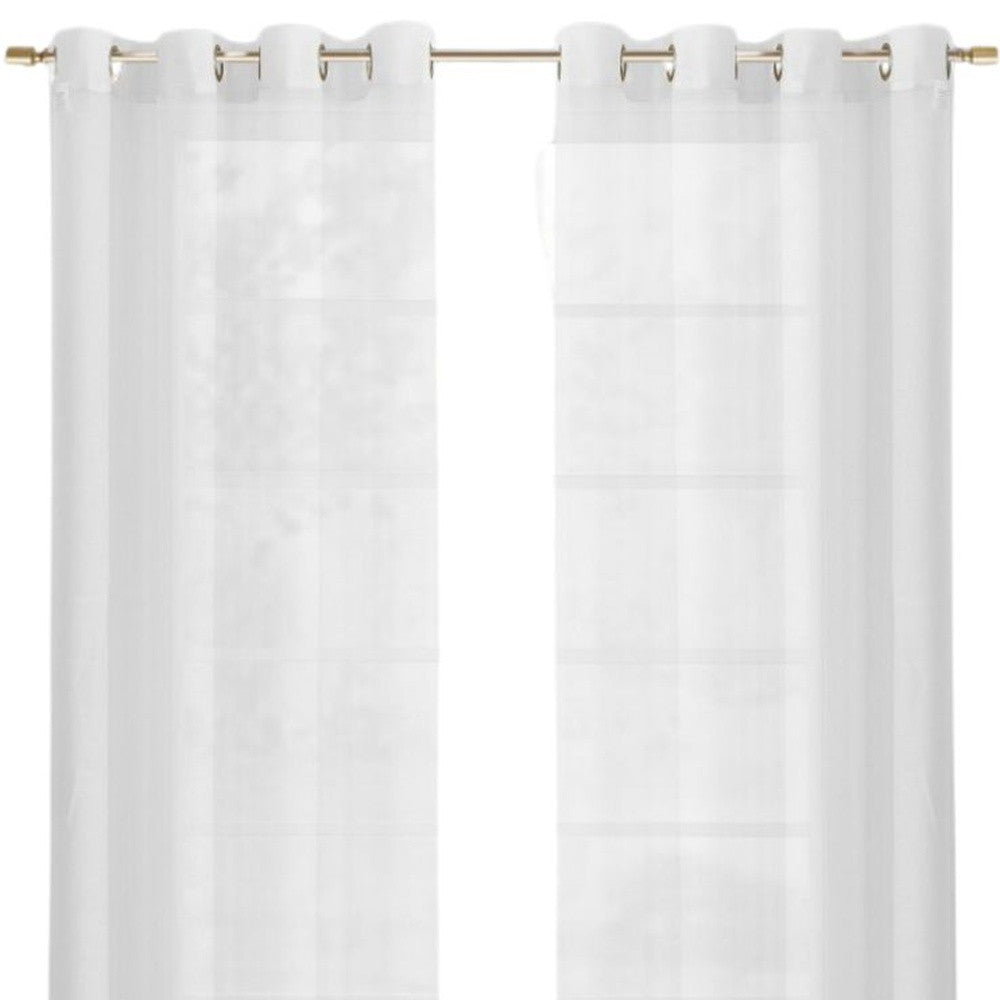 Set of Two 84" White Solid Modern Window Panels-Curtains and Drapes-DECOROLALA