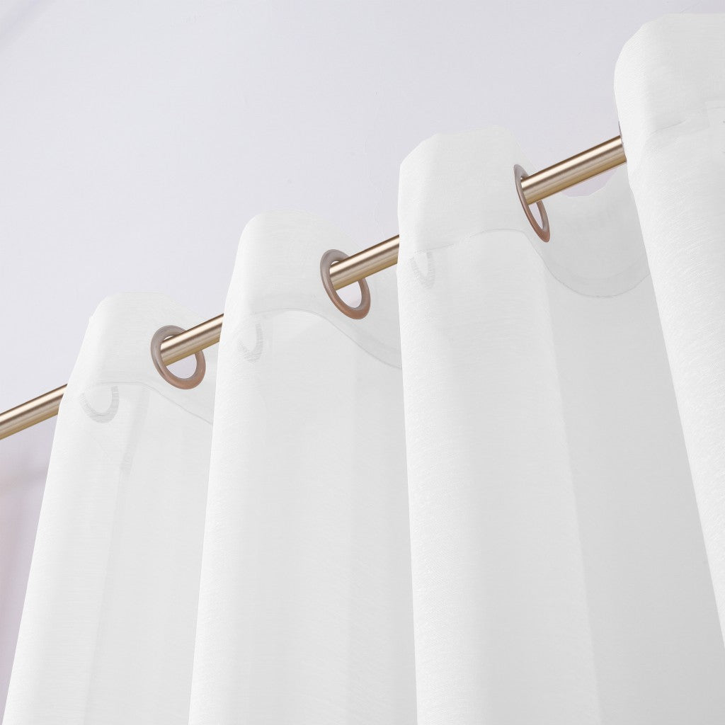 Set of Two 84" White Solid Modern Window Panels-Curtains and Drapes-DECOROLALA