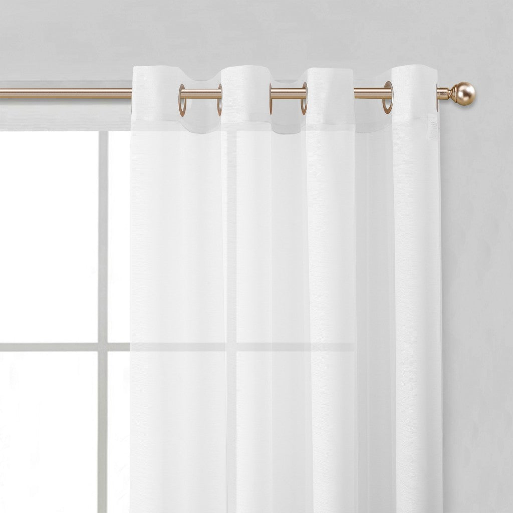 Set of Two 84" White Solid Modern Window Panels-Curtains and Drapes-DECOROLALA
