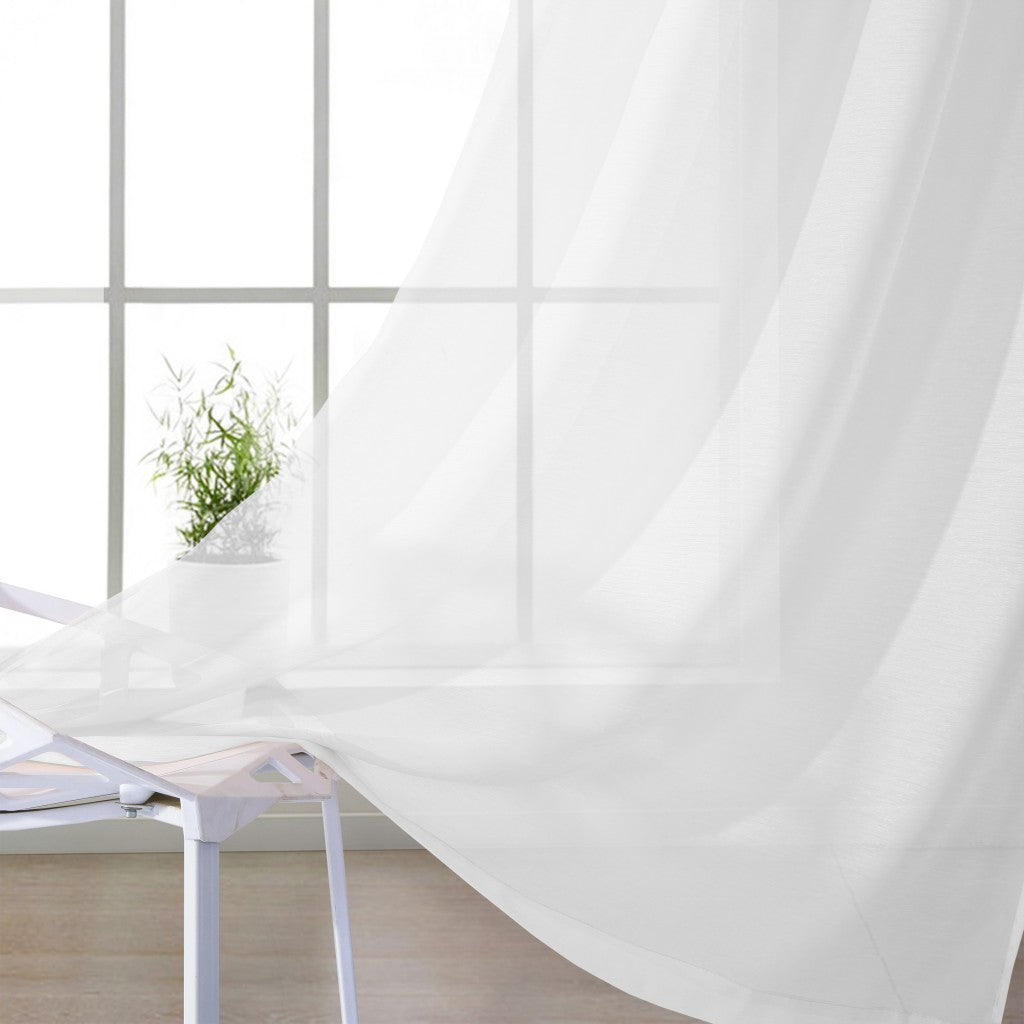 Set of Two 84" White Solid Modern Window Panels-Curtains and Drapes-DECOROLALA