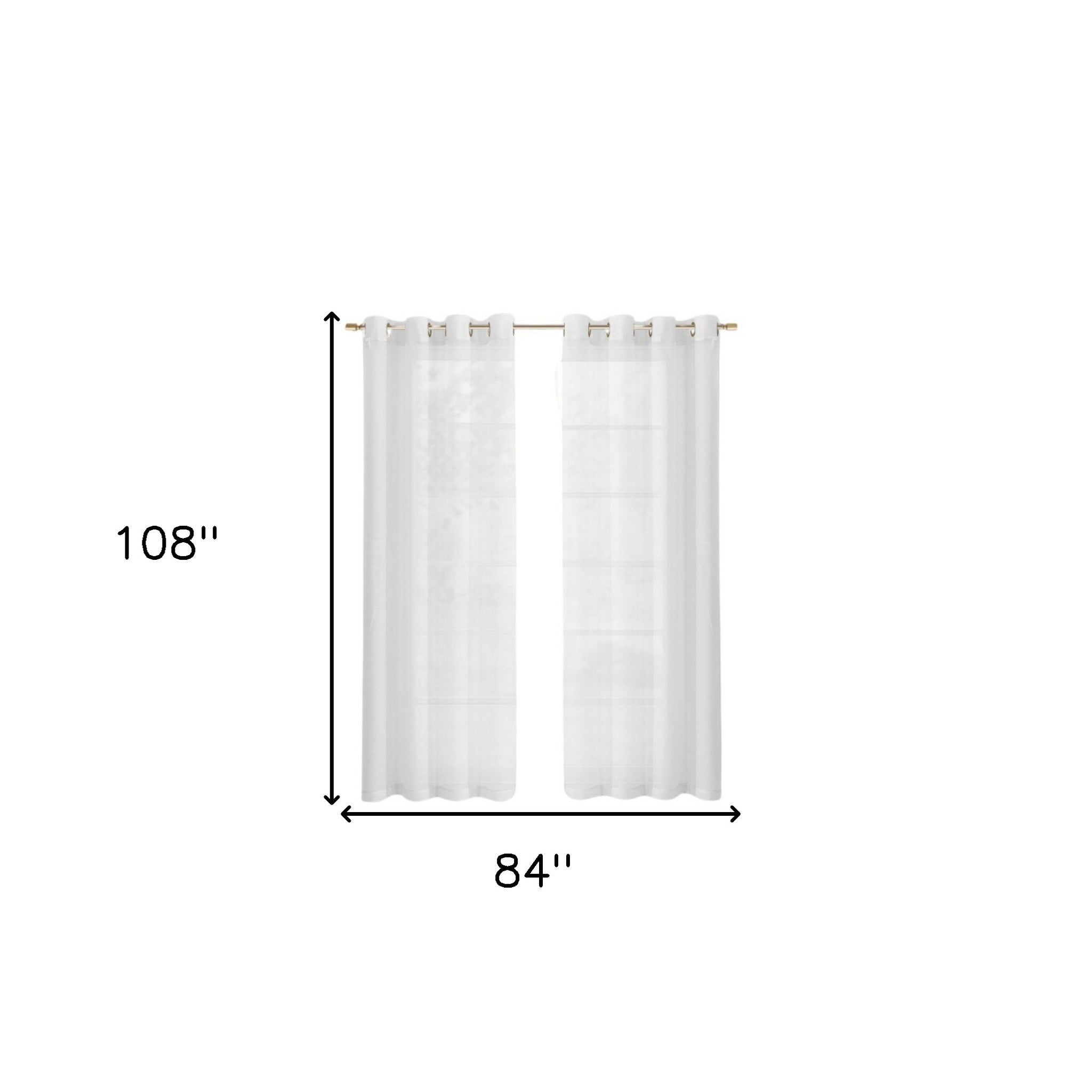Set of Two 84" White Solid Modern Window Panels-Curtains and Drapes-DECOROLALA