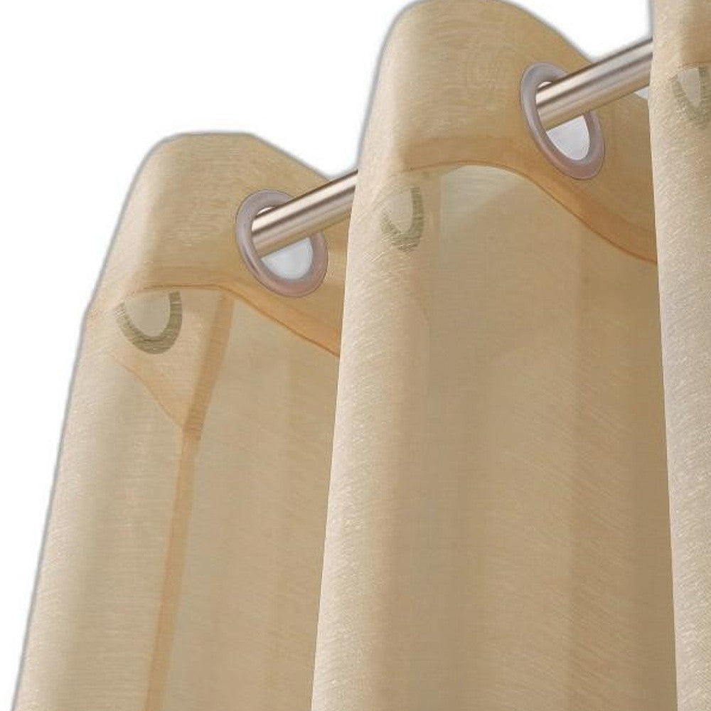 Set of Two 84" Tan Solid Modern Window Panels-Curtains and Drapes-DECOROLALA