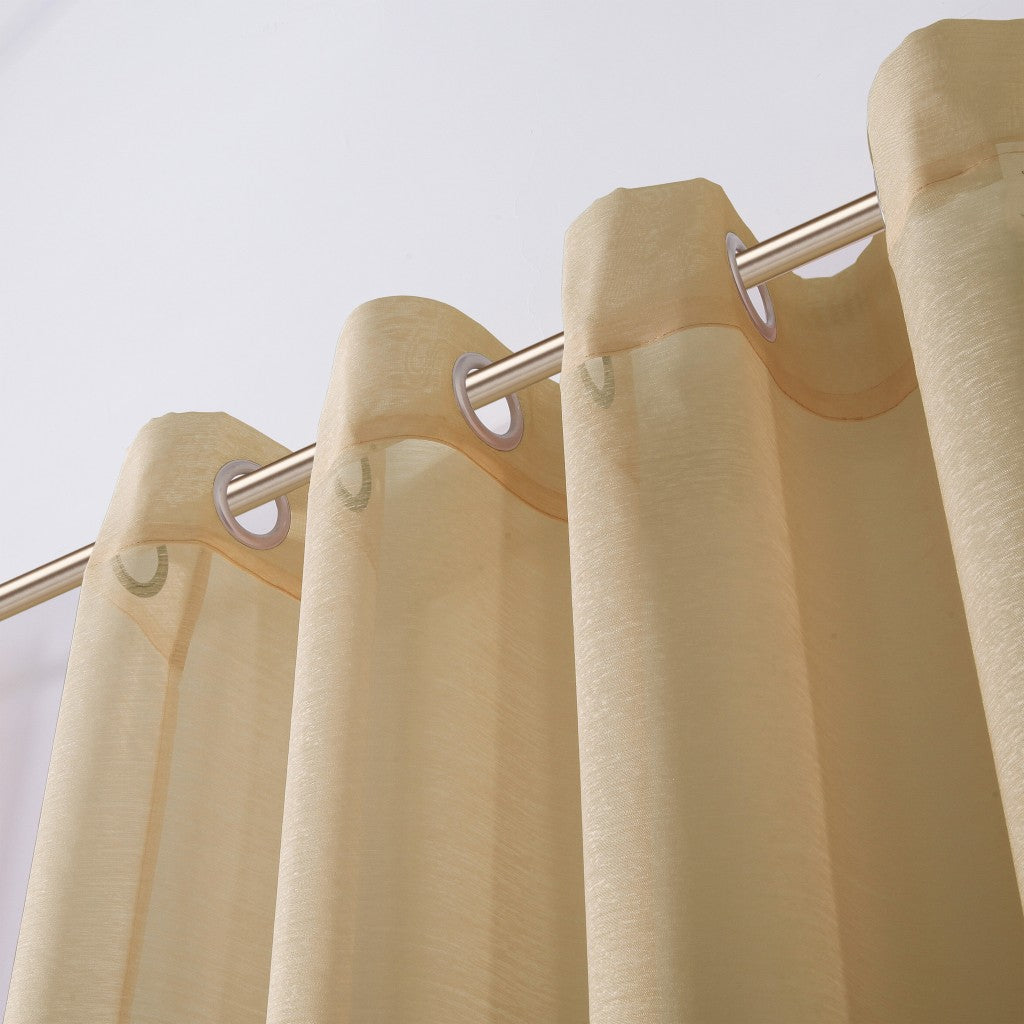 Set of Two 84" Tan Solid Modern Window Panels-Curtains and Drapes-DECOROLALA