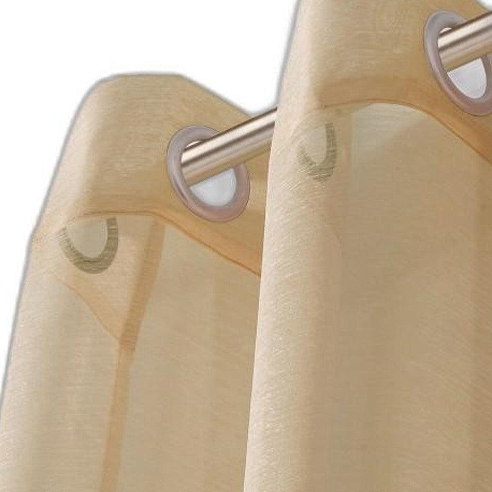 Set of Two 84" Tan Solid Modern Window Panels-Curtains and Drapes-DECOROLALA