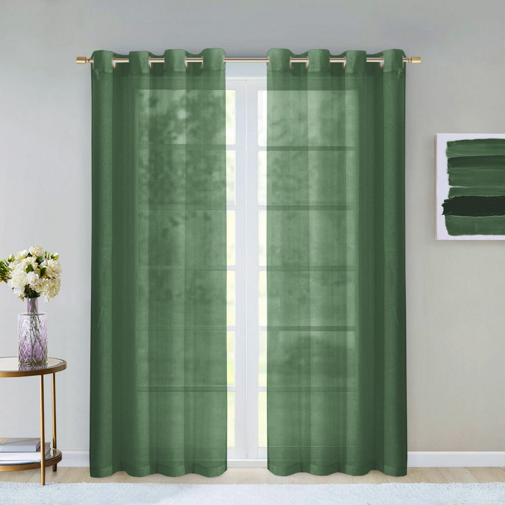 Set of Two 84" Sage Solid Modern Window Panels-Curtains and Drapes-DECOROLALA