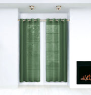Set of Two 84" Sage Solid Modern Window Panels-Curtains and Drapes-DECOROLALA