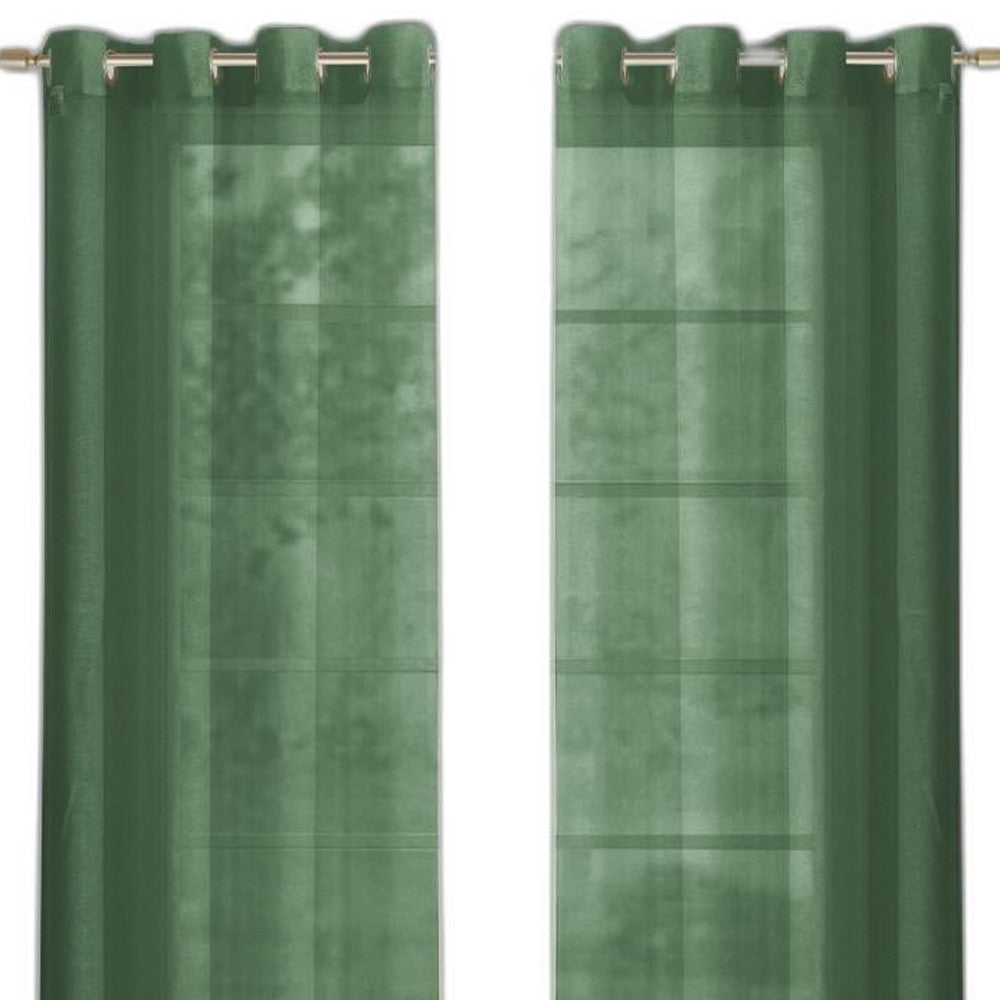 Set of Two 84" Sage Solid Modern Window Panels-Curtains and Drapes-DECOROLALA