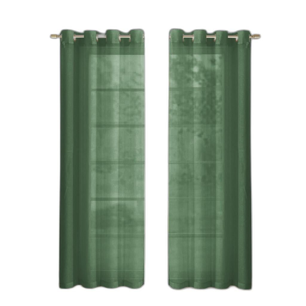 Set of Two 84" Sage Solid Modern Window Panels-Curtains and Drapes-DECOROLALA