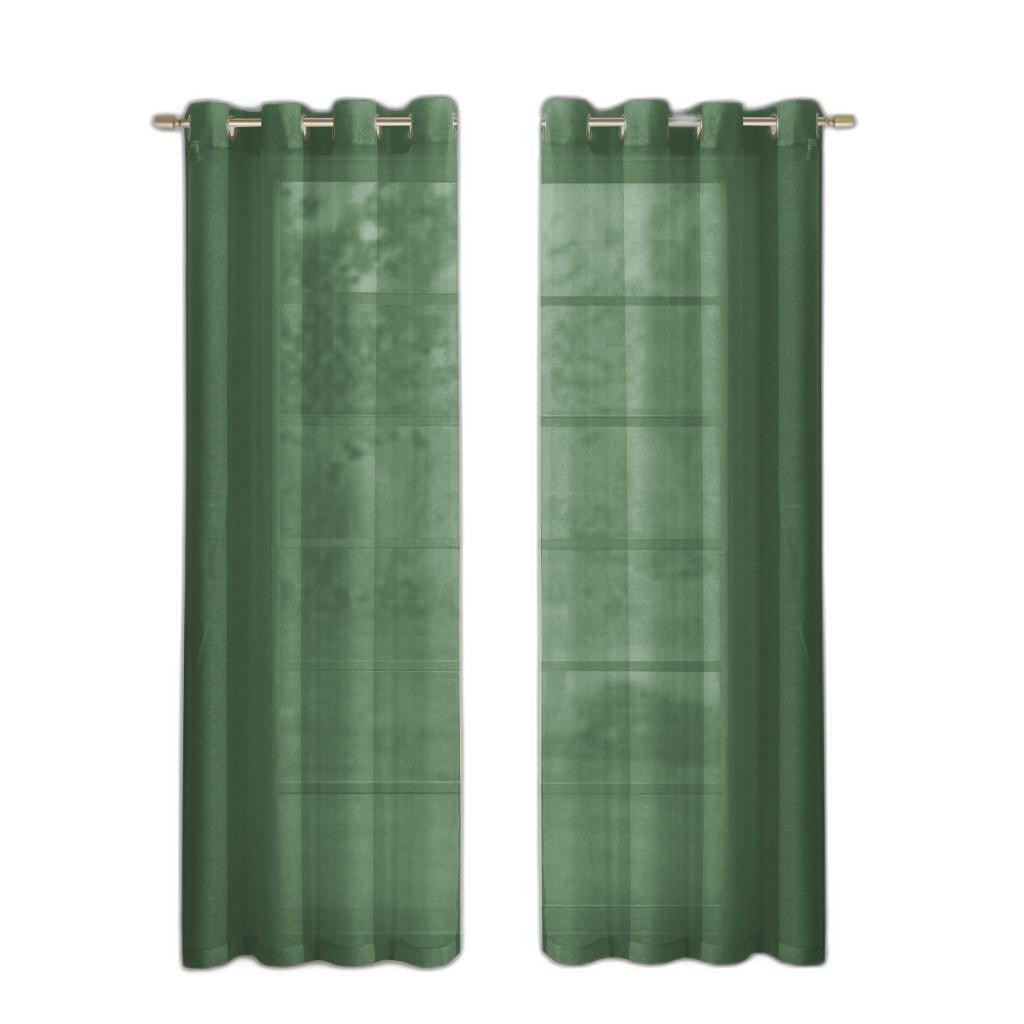 Set of Two 84" Sage Solid Modern Window Panels-Curtains and Drapes-DECOROLALA