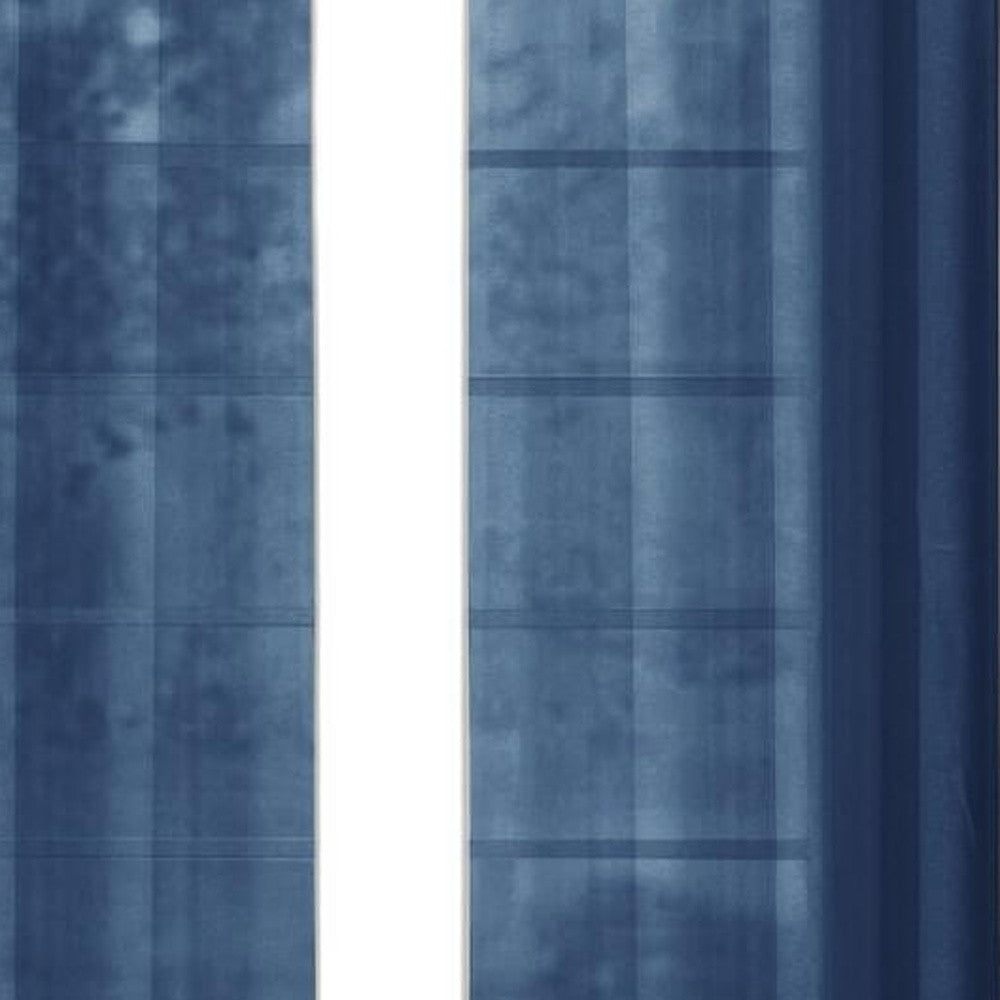 Set of Two 84" Blue Solid Modern Window Panels-Curtains and Drapes-DECOROLALA