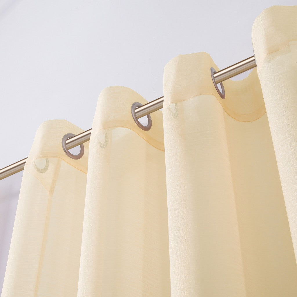 Set of Two 84" Beige Solid Modern Window Panels-Curtains and Drapes-DECOROLALA