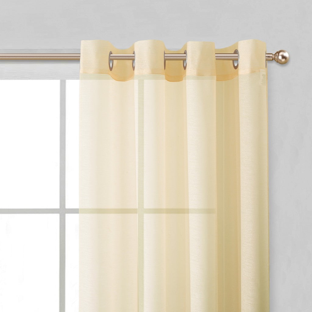 Set of Two 84" Beige Solid Modern Window Panels-Curtains and Drapes-DECOROLALA