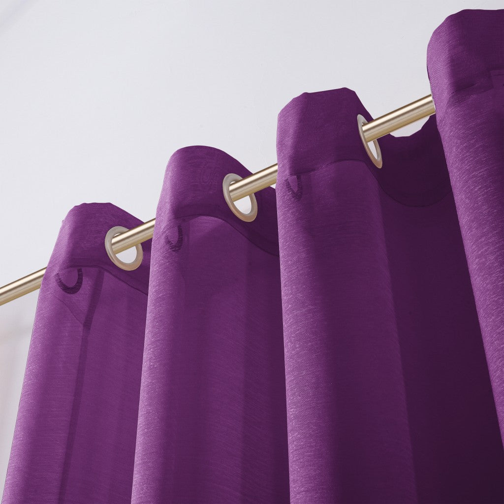 Set of Two 84" Purple Solid Modern Window Panels-Curtains and Drapes-DECOROLALA