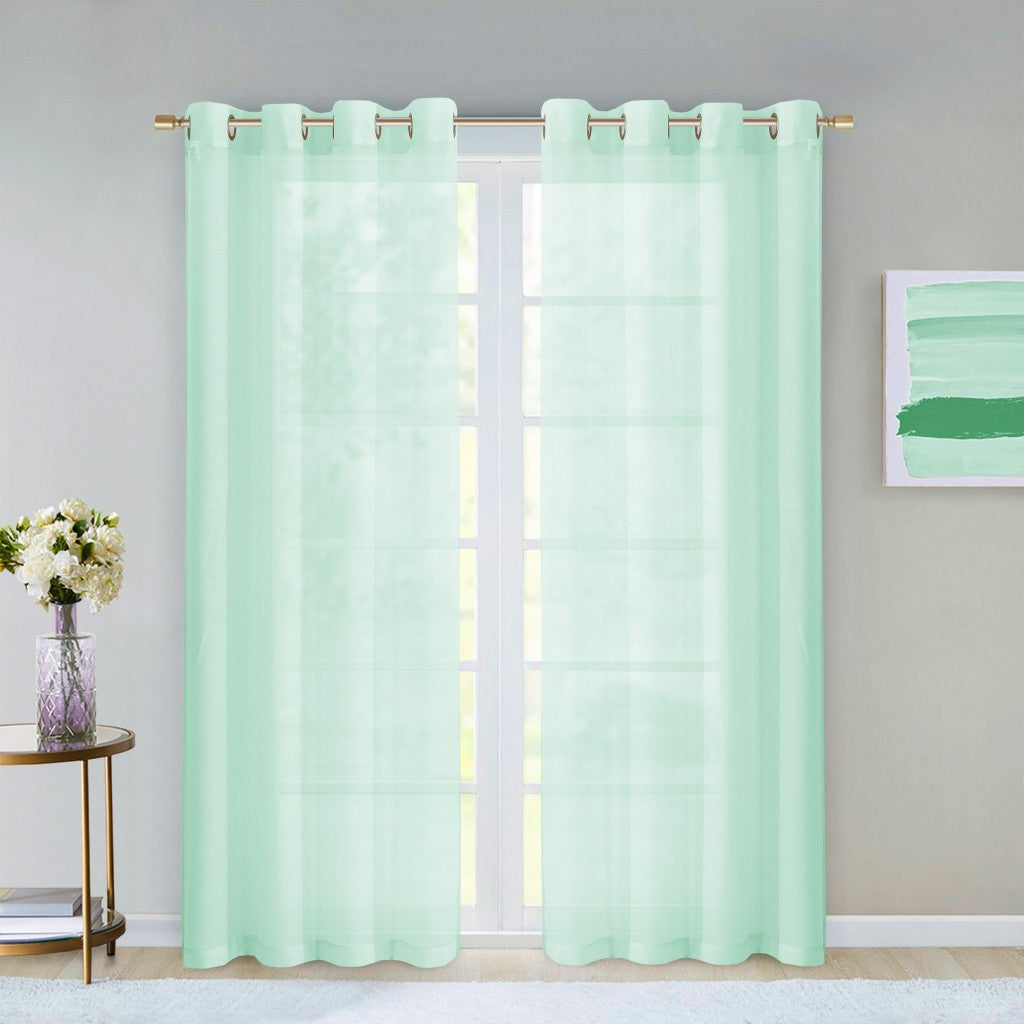Set of Two 84" Aqua Solid Modern Window Panels-Curtains and Drapes-DECOROLALA