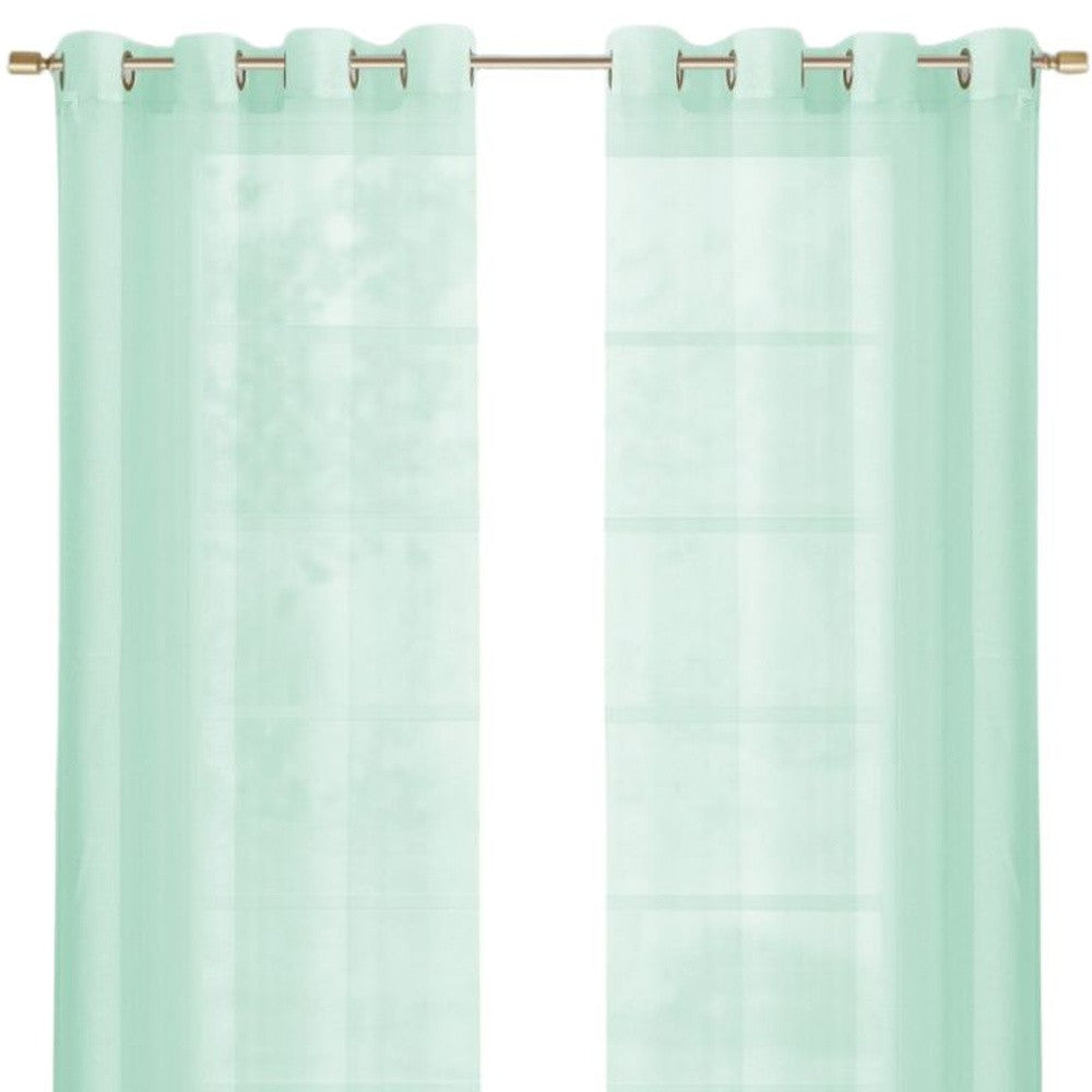 Set of Two 84" Aqua Solid Modern Window Panels-Curtains and Drapes-DECOROLALA