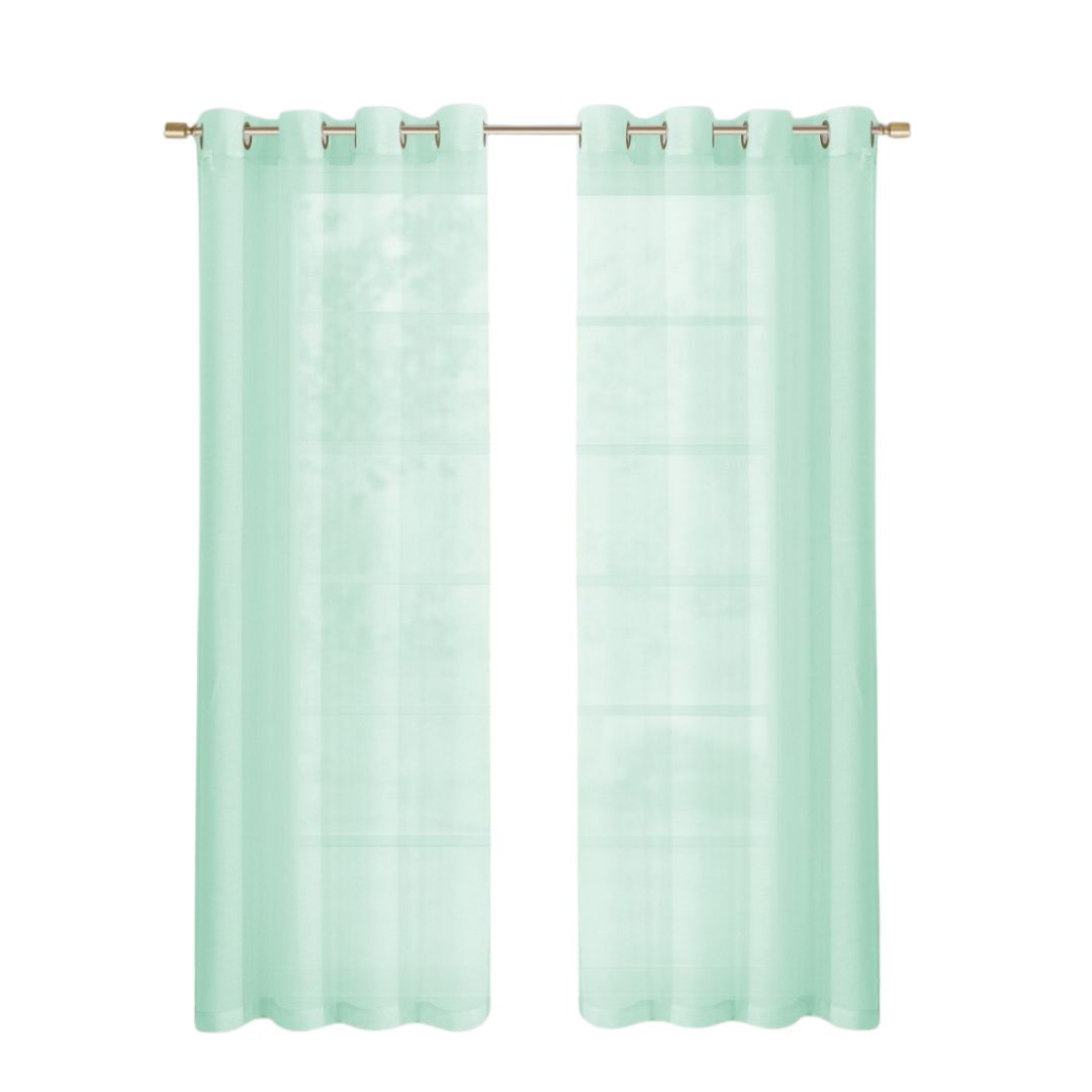 Set of Two 84" Aqua Solid Modern Window Panels-Curtains and Drapes-DECOROLALA