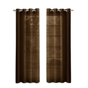 Set of Two 84" Chocolate Solid Modern Window Panels-Curtains and Drapes-DECOROLALA