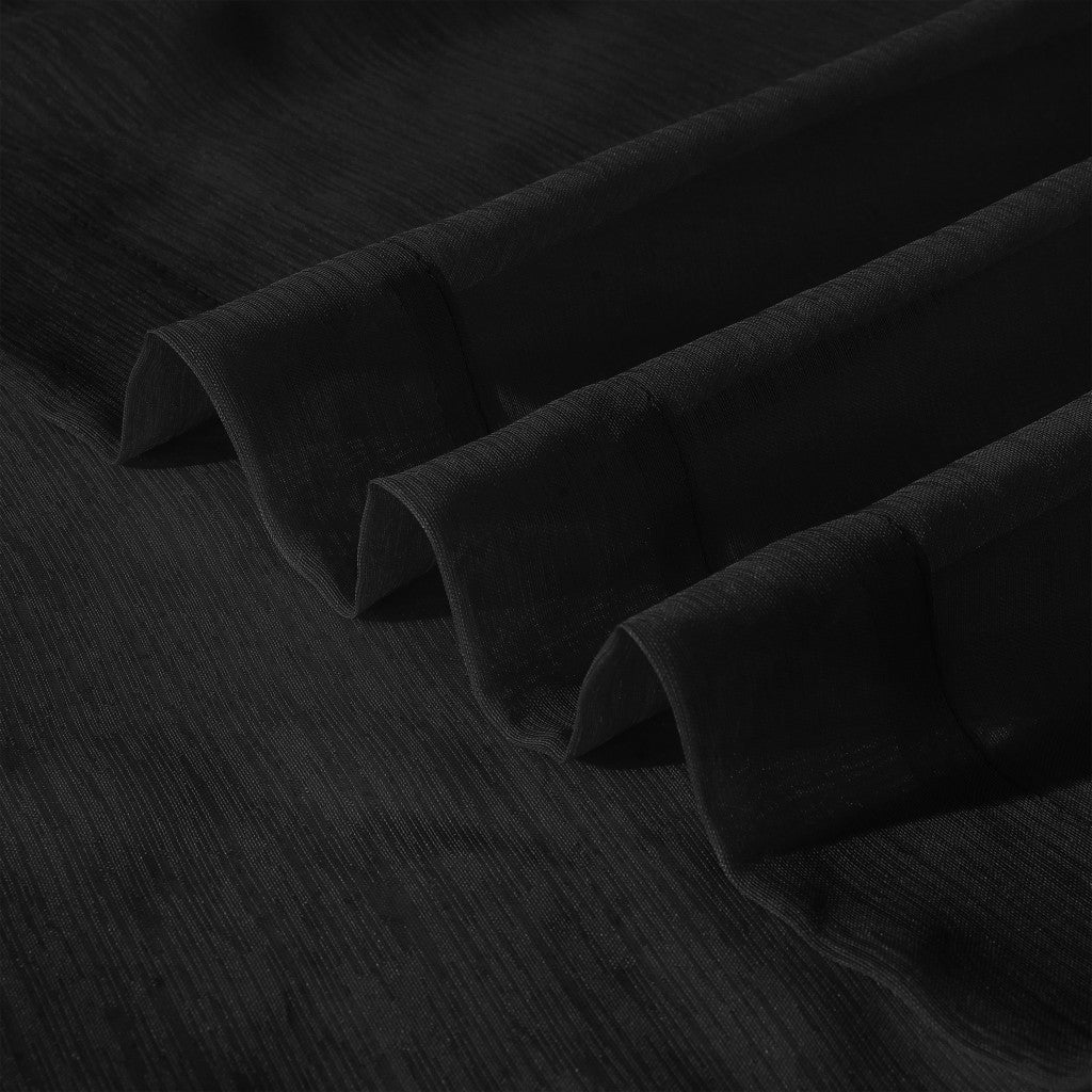 Set of Two 84" Black Solid Modern Window Panels-Curtains and Drapes-DECOROLALA