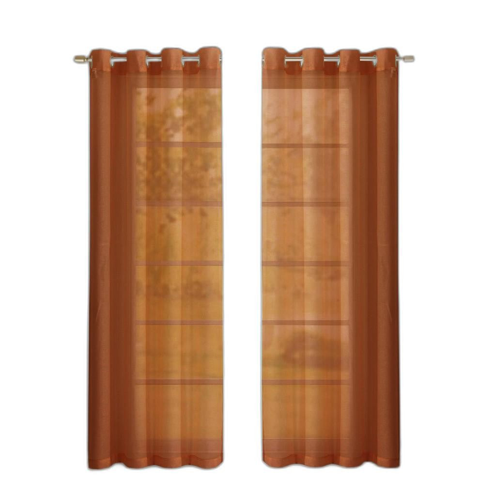 Set of Two 84" Rust Solid Modern Window Panels-Curtains and Drapes-DECOROLALA