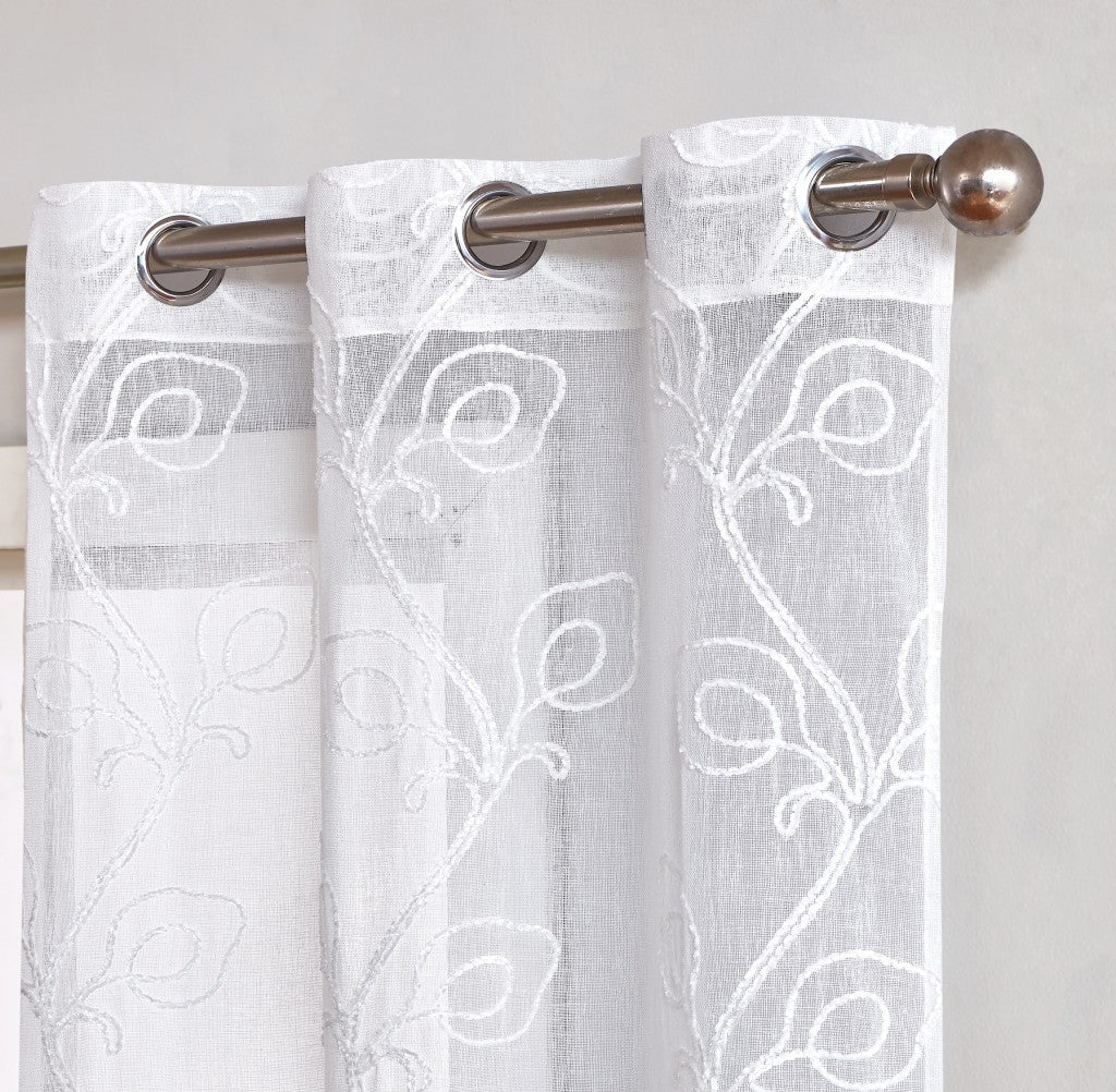 Set of Two 84" Blush Boho Embroidered Window Panels-Curtains and Drapes-DECOROLALA