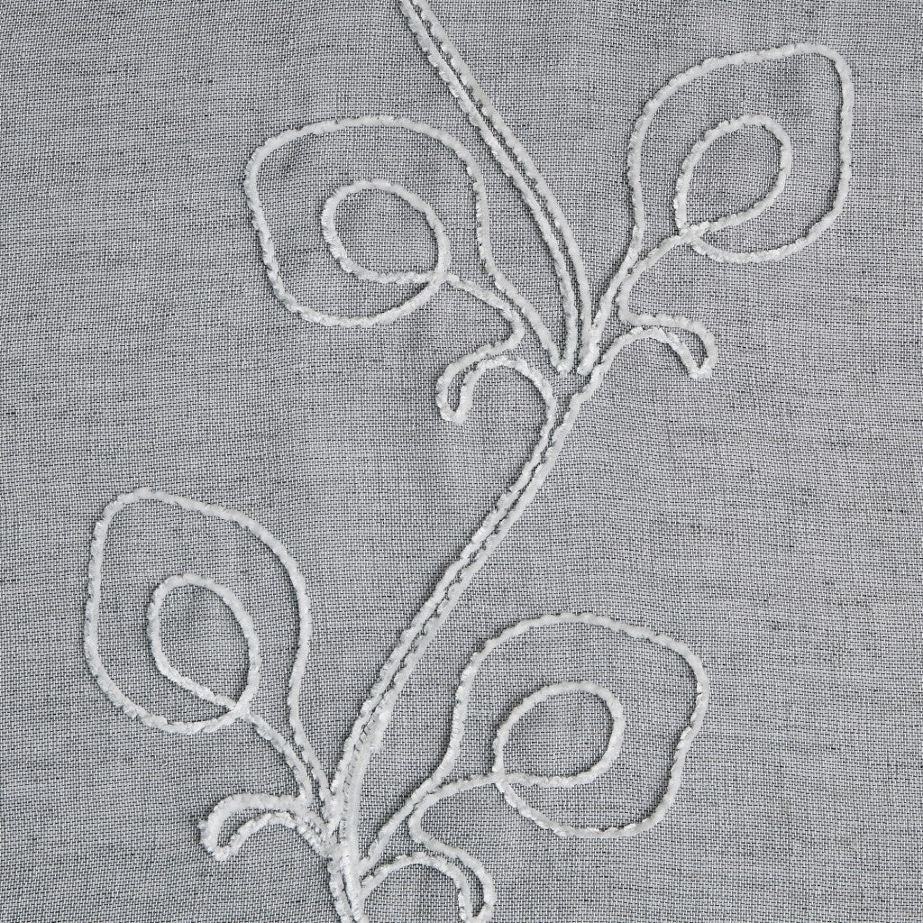 Set of Two 96" Silver Boho Embroidered Window Panels-Curtains and Drapes-DECOROLALA