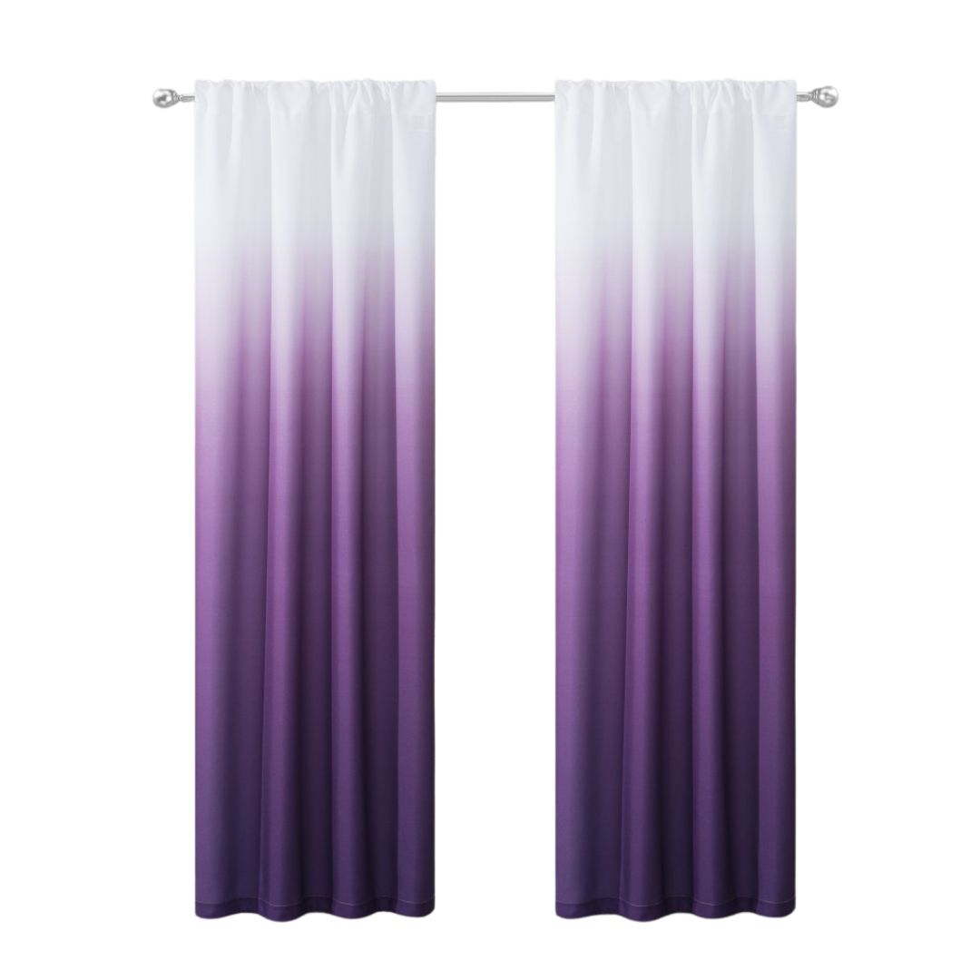 Set of Two 84" Purple Ombre Window Curtain Panels-Curtains and Drapes-DECOROLALA