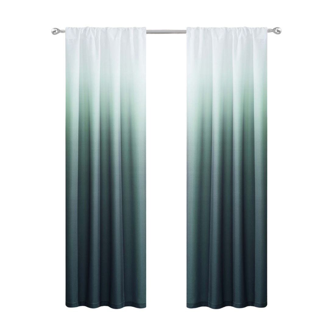 Set of Two 84" Blue Ombre Shades Window Panels-Curtains and Drapes-DECOROLALA