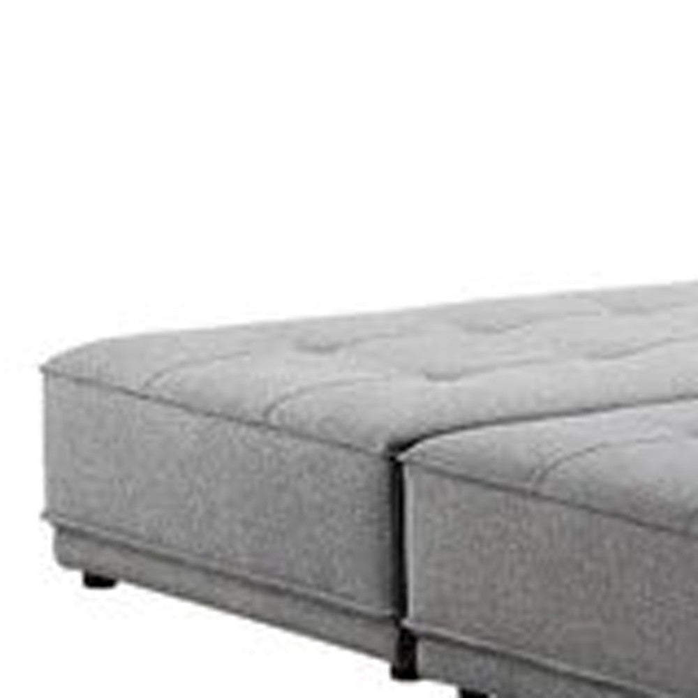 Gray 100% Polyester Stationary L Shaped Two Piece Sofa And Chaise-1