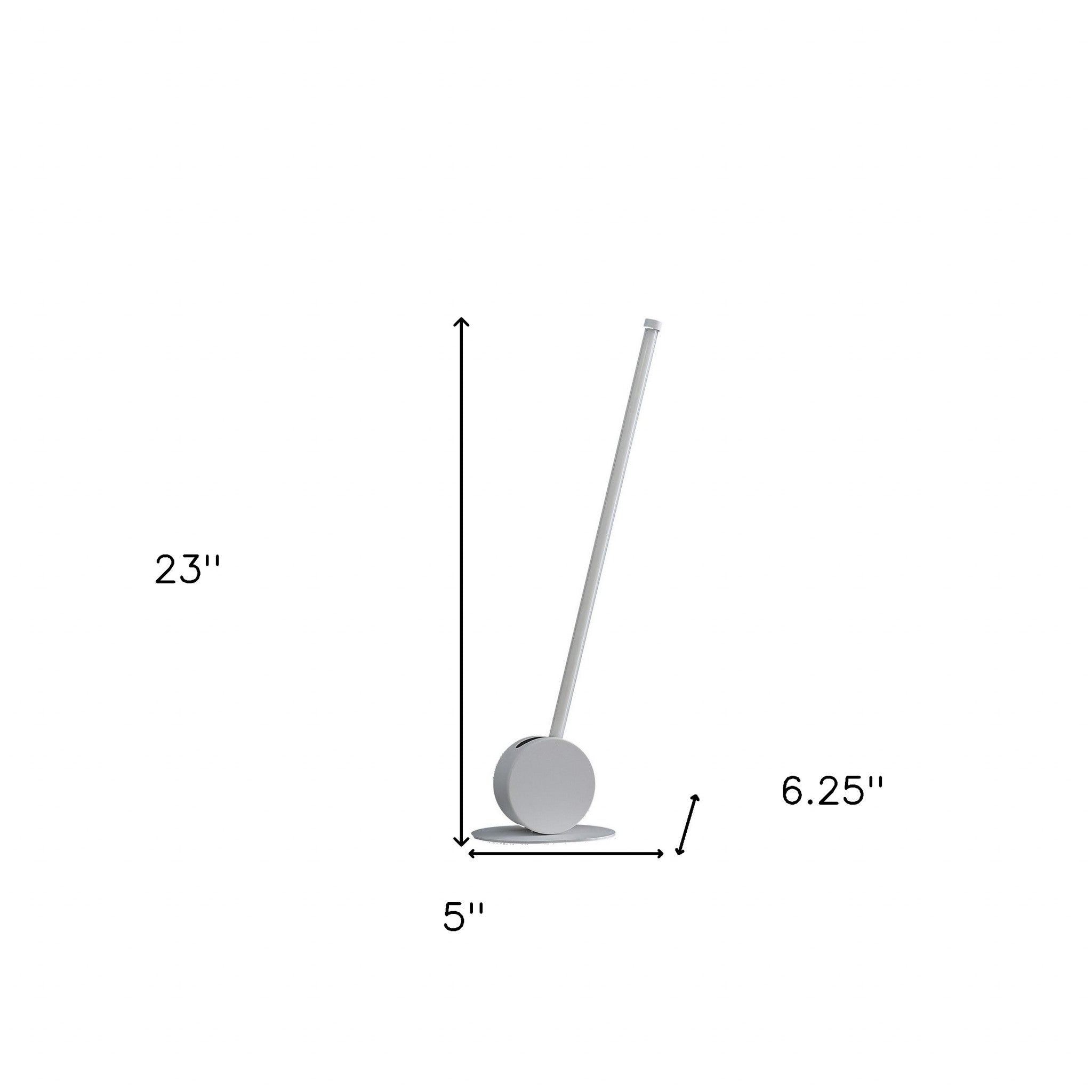 23" White Metal Leaning Stick LED Table Lamp-Table Lamps-DECOROLALA