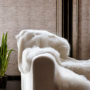 60" x 86" Royal White Long Hair Faux Fur Throw-Throws & Blankets-DECOROLALA