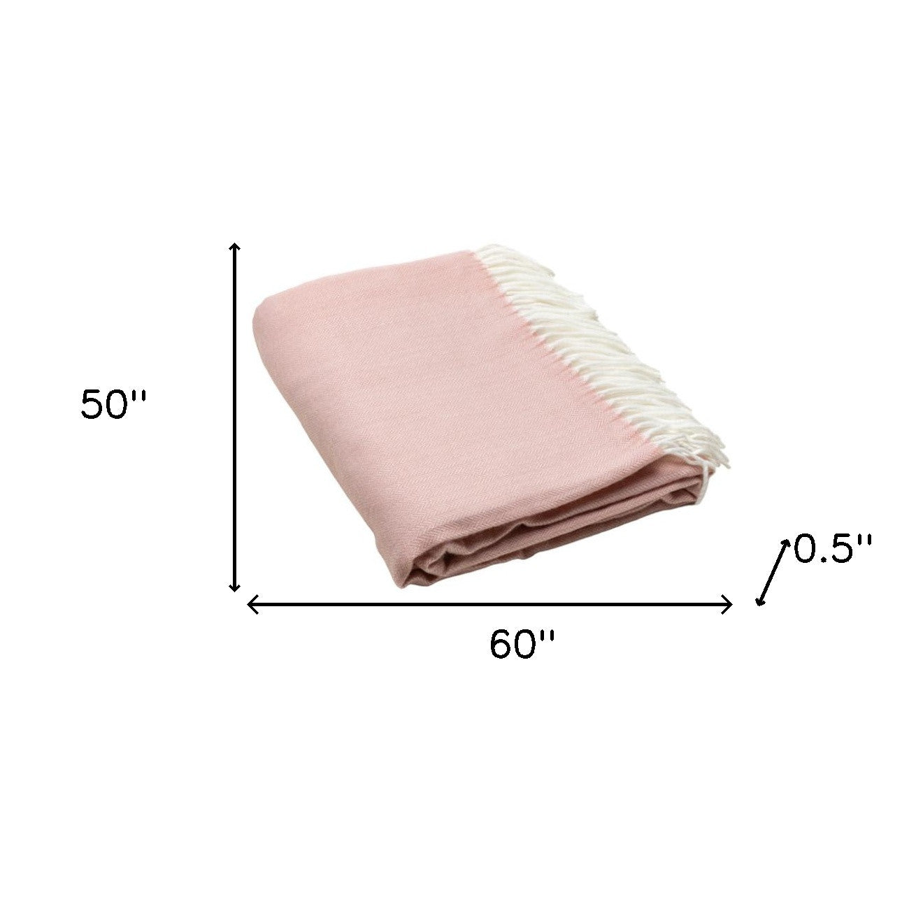 Pastel Pink Soft Acrylic Herringbone Throw Blanket-Throws & Blankets-DECOROLALA