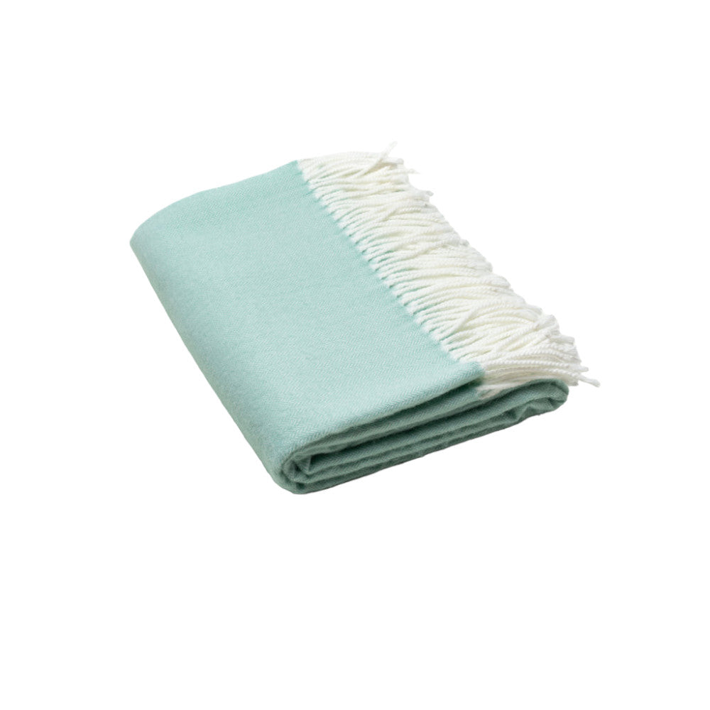 Green Woven Acrylic Herringbone Plush Reversable Throw-Throws & Blankets-DECOROLALA