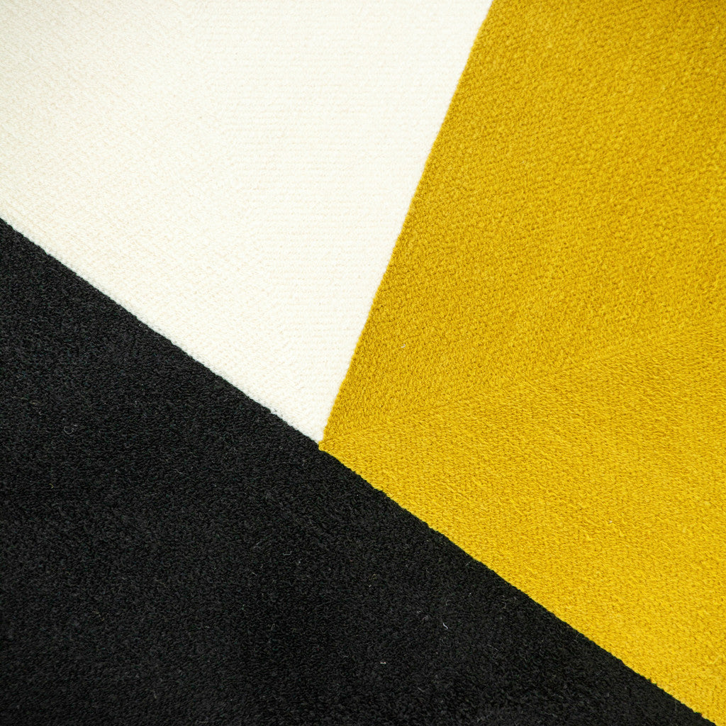 20" Black and Yellow Cotton Throw Pillow-Accent Throw Pillows-DECOROLALA