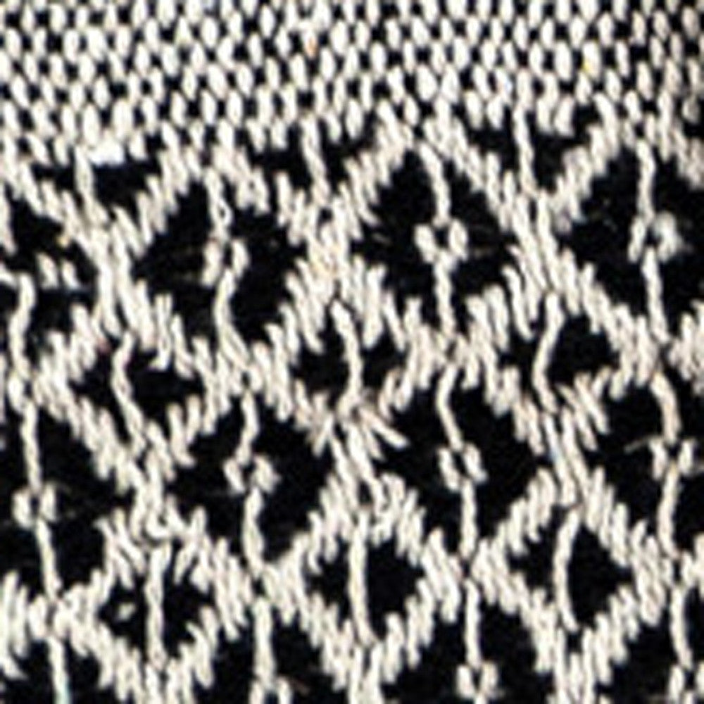 52" X 67" Beige and Black Quilted Cotton Abstract Throw Blanket-Throws & Blankets-DECOROLALA